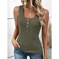 thumbnail image 6 of Chic Square Neck Button-Up Tank Top - Versatile &Stylish|100% Polyester, Perfect for All Seasons, 6 of 8