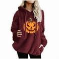 thumbnail image 5 of Sakmal Plus Size Womens Hoodies Red Pumpkin Print Halloween Pullover Sweatshirts Fashion Hoodies with Pockets, 5 of 5