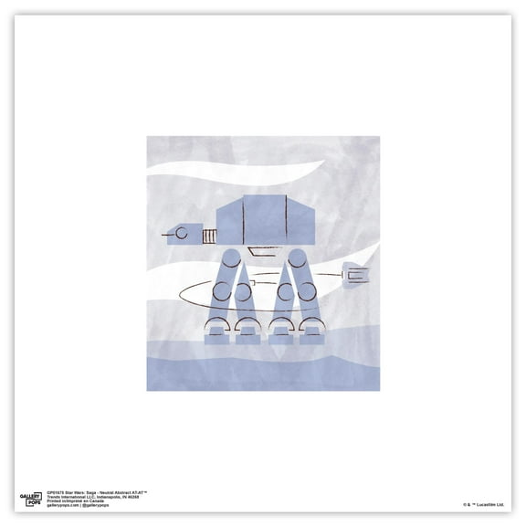 Gallery Pops Star Wars: Saga - Neutral Abstract AT-AT Wall Art, Unframed Version, 12" x 12"