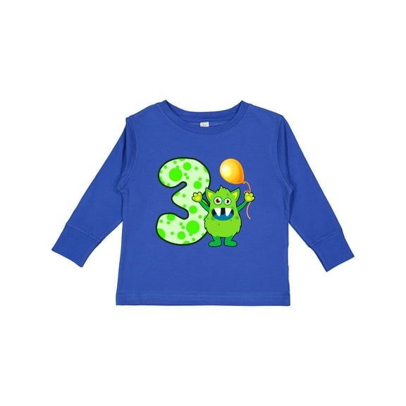 Inktastic 3rd Birthday Monster Boys or Girls Long Sleeve Toddler T-Shirt