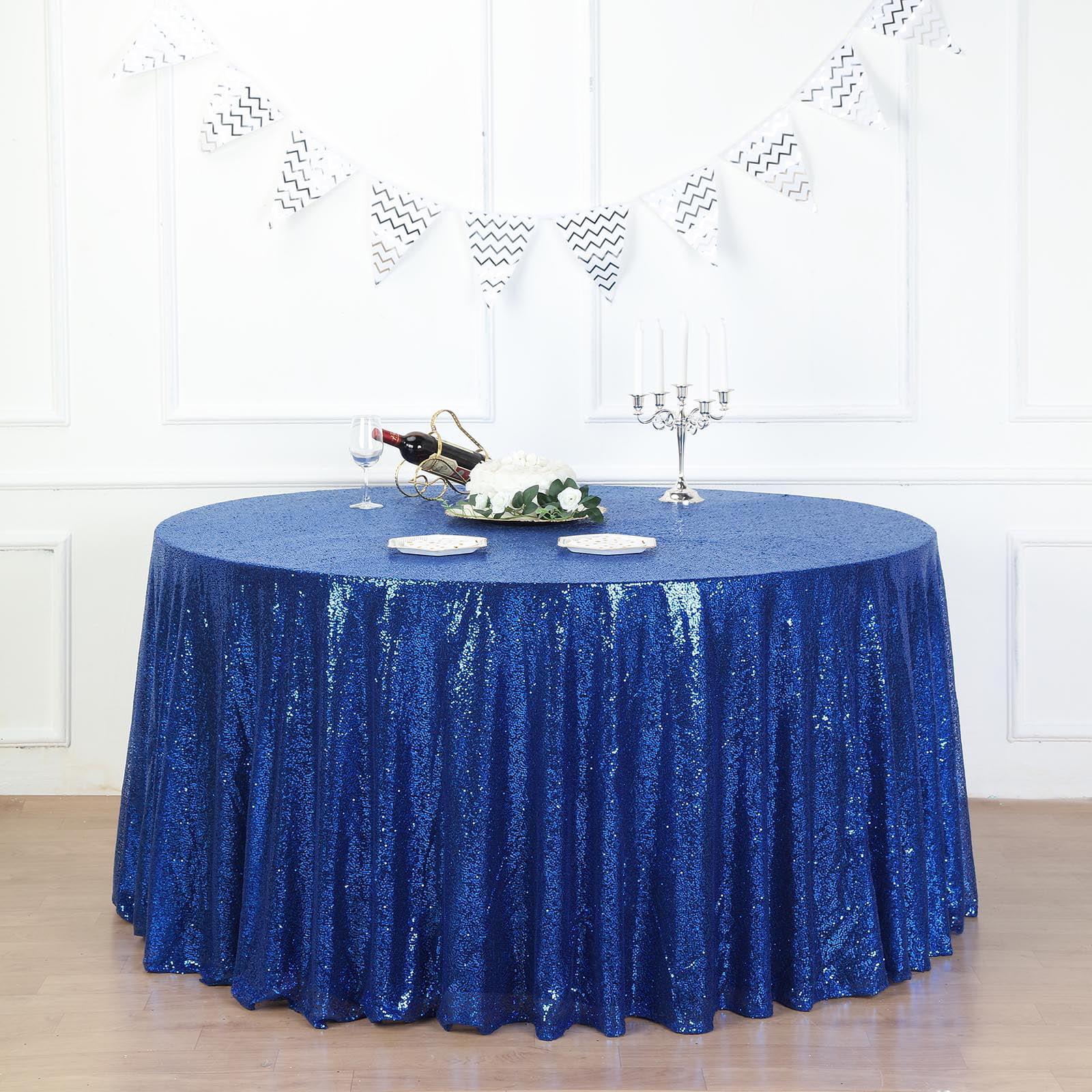 23"-130" Round Sparkly Sequin Tablecloth Cover For Dinner Party Festival wedding 