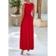 thumbnail image 2 of Vestido largo PRETTYGARDEN para mujer 2025, sin mangas, con volantes, rojo, 2 of 9