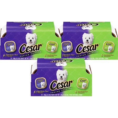 (3 Pack) CESAR CANINE CUISINE Wet Dog Food Top Sirloin & Grilled Chicken