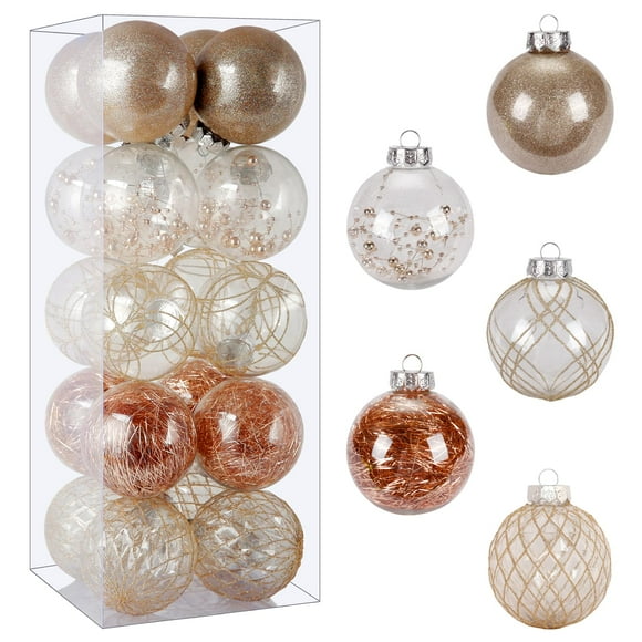 Juego de adornos de bolas de Navidad BSTDECOR, 20 unidades, transparentes, 80 mm/3,15 pulgadas