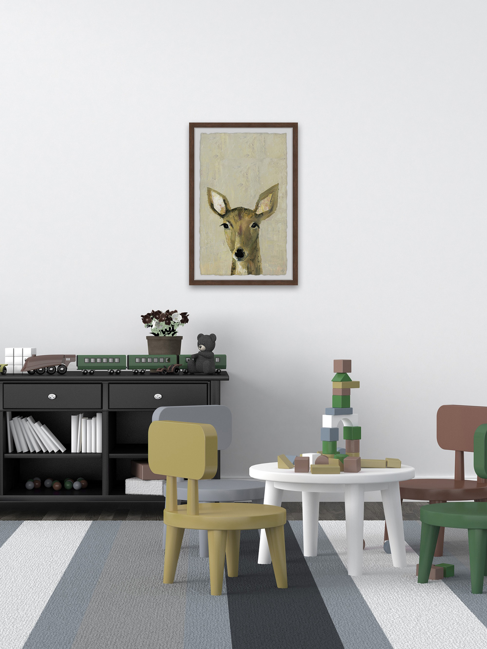 Marmont Hill Oh My Deer Ii Framed Wall Art, 24" x 1.5"