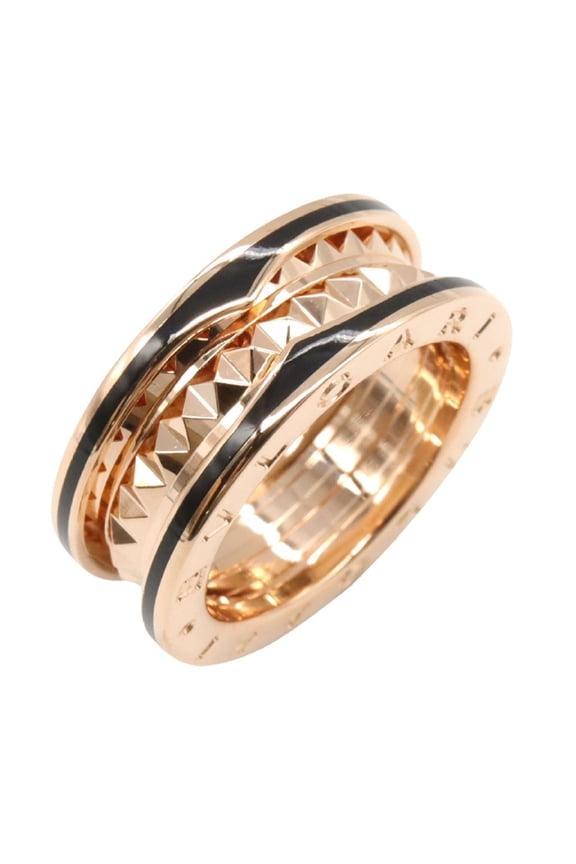 Pre-Owned BVLGARI B-zero1 Rock Ring, Ceramic, 18K Pink Gold, for Men and Women. (Fair)