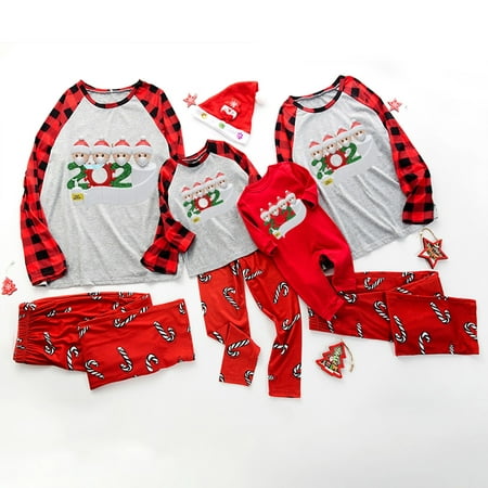 

Leutsin Christmas Baby Kids Child Printed Top+Pants Xmas Family Matching Pajamas Set