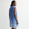 thumbnail image 2 of Women's Robbie Bee Ruffle Neck A-Line Dress Color: Blue Size: LARGE, 2 of 4