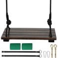 thumbnail image 6 of Heavy Duty Wooden Tree Swing Seat for Adults & Kids - 440lbs Capacity, Adjustable Rope & 180 inch Tree Straps, Indoor/Outdoor Swing Set for Backyard, Garden, Porch, Patio, 17.72" x 7.87", 6 of 7