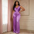 thumbnail image 4 of mdesiwst Women's Satin Sleeveless Jumspuist Cowl Neck Wide Leg Long Pants Dressy Romper High Waist Club Night Party One Piece Outfits, 4 of 8