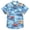 Blue, variant on Hawaiian Shirt for Men Short Sleeve Trendy Hawaiian Print Lapel Casual Button Down Top Blue L