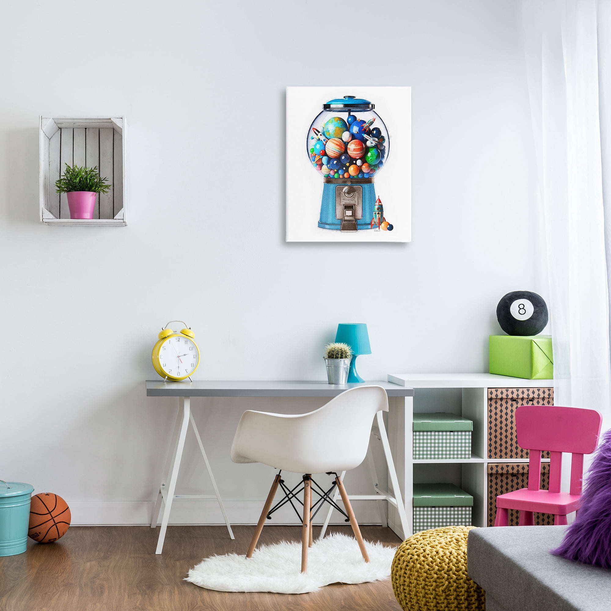 Stupell Industries Outer Space Candy Dispenser Art for Kids Painting Gallery Wrapped Canvas Art Print Wall Art, 24 x 30