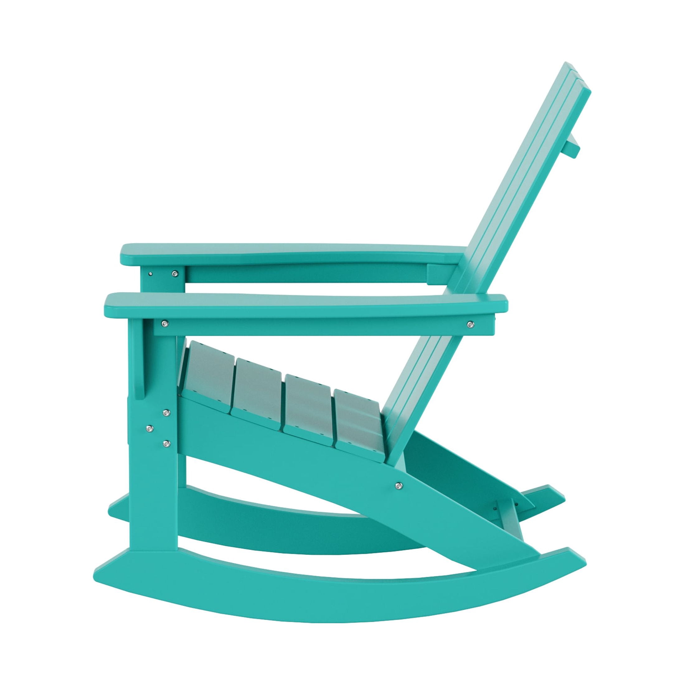 GARDEN Modern Plastic Outdoor Rocking Chair for Patio Porch, Turquoise