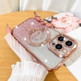 thumbnail image 2 of Compatible with iPhone 13 Pro Case,Compatible with MagSafe Love Heart Plating Camera Protection Clear Phone Case, Magnetic Glitter for Women Girls Shockproof Back Bumper 6.1"-Pink, 2 of 12