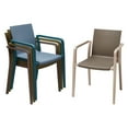 thumbnail image 2 of Gold Sparrow Hunter Gray and Beige Two-Tone Stackable Dining Arm Chair - Set of 2, 2 of 4