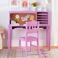 thumbnail image 6 of Guidecraft Kids Media Desk with Hutch and Chair Set - Lavender: Kids Study Table and Chair Set, Girls Wooden Computer Workstation for Bedroom, 6 of 6