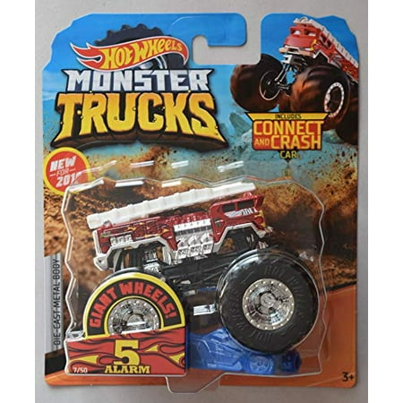 Hot Wheels Monster Trucks 5 Alarm Includes Connect and Crash Car