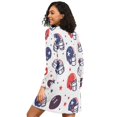 thumbnail image 2 of FORMRS Womens Long Sleeve Nightgowns Crew Neck Sleep Shirt Soft Pajamas Sizes S-3XL, Star Spangled Helmets, 2 of 8