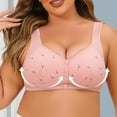 thumbnail image 6 of Summer Deal! Kctiaxy Pink Plus Size Bras for Women Wireless Front Closure Bras Oversized Sloid Printed Underwear Full Coverage Everyday Bra, 6 of 7