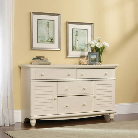 Sauder Harbor View Dresser, Antiqued White Finish