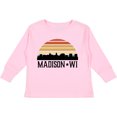 thumbnail image 3 of Inktastic Madison Wisconsin Skyline Retro Sunset Boys or Girls Long Sleeve Toddler T-Shirt, 3 of 5