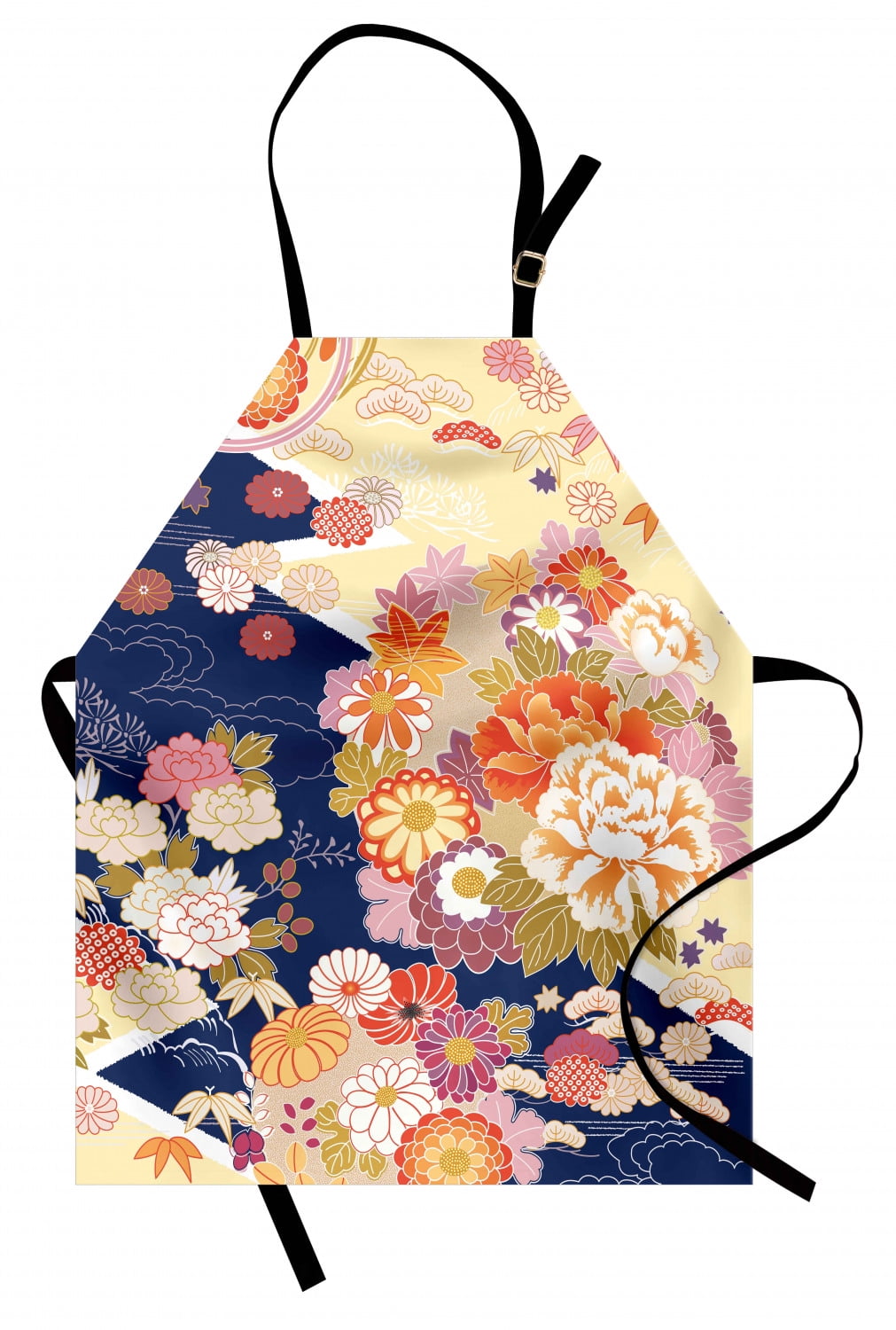Japanese Apron Traditional Kimono Motifs Composition Asian Ethnic