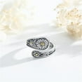 thumbnail image 5 of Sterling Silver Sunflower Spoon Ring - Adjustable Vintage Boho Ring for Women, Handcrafted Antique Flower Thumb Ring, Romantic Valentine's Gift, 5 of 7