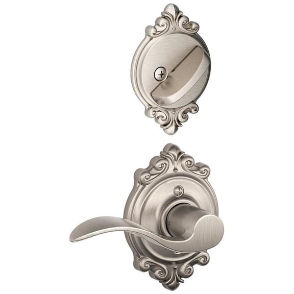 Schlage Lock Company F59ACC619BRKRH Accent Right Handed Interior Pack Lever Set with Single C, Satin Nickel