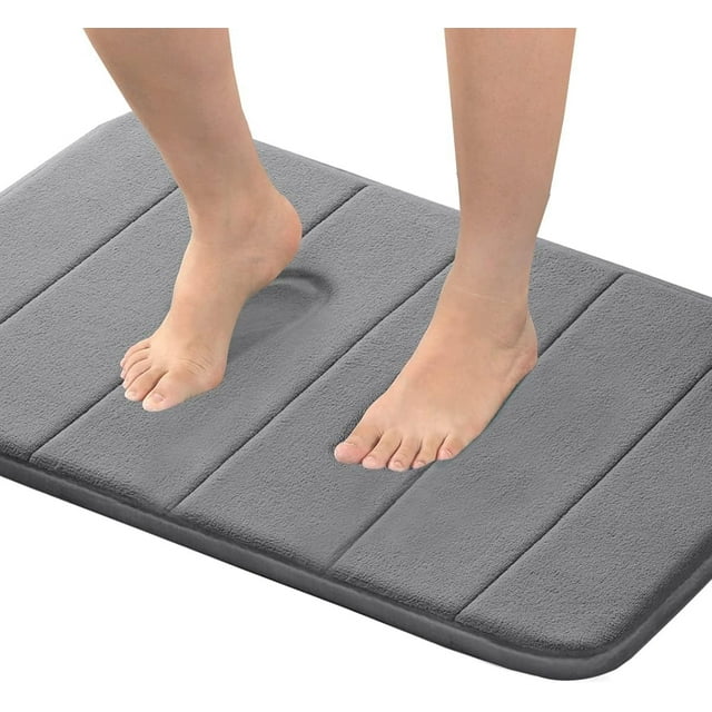 Alfombra viscoelástica para baño Flamingo P, color gris, 60 x 43 cm