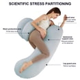 thumbnail image 2 of Eurhowing Large Body Pillow, Breathable Full Body Pillow for Side Sleeper, Soft Long Bed Pillow for Adults, 34"×36", Blue, 2 of 6