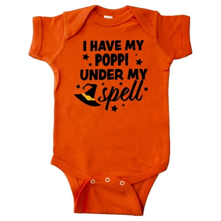 

Inktastic I Have My Poppi Under My Spell with Cute Witch Hat Gift Baby Boy or Baby Girl Bodysuit