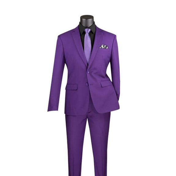 Vinci Slim Fit Suit Young Men's Purple Solid SC900-12