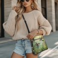thumbnail image 4 of HELLHERO Durable Satchel Bag for Travel Shopping Daily Use, PU Material Waterproof Spacious Crossbody Bag, Hummingbird Wild Garden, 4 of 7