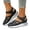 Black, variant on Closed Toe Walking Sandals for Women 2025 Trendy Leather Cut out Platform Hidden Wedge Heel Fashion Sneakers