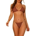 thumbnail image 1 of INSPIRAR CHIC Conjuntos de Bikini de Cadena para Mujeres de 2 Piezas con Tiras Ajustables en la Espalda Trajes de Baño Talla X-Large Café, 1 of 5