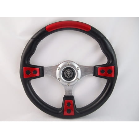 Red Golf Cart - 1984+ CLUB CAR DS RED steering wheel golf cart WITH Adapter 3 spoke