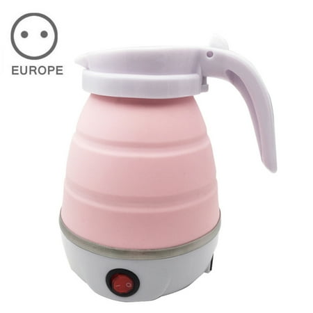 

Electric Foldable Kettle Collapsible Silicone Travel Water Boiler Portable Speed Boil Pink EU Plug