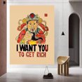 thumbnail image 3 of Tapiz de pared Rich Get You To para colgar en la pared, 100 x 75 cm, 3 of 3