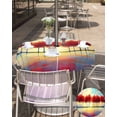 thumbnail image 5 of Outdoor Tablecloth with Umbrella Hole for Patio/Picnic/Party/Camping, Red Trees Waterproof Table Cloth Round Cover Washable, Orange Blue Sunrise Reflection Retro Art Dia 54", 5 of 7