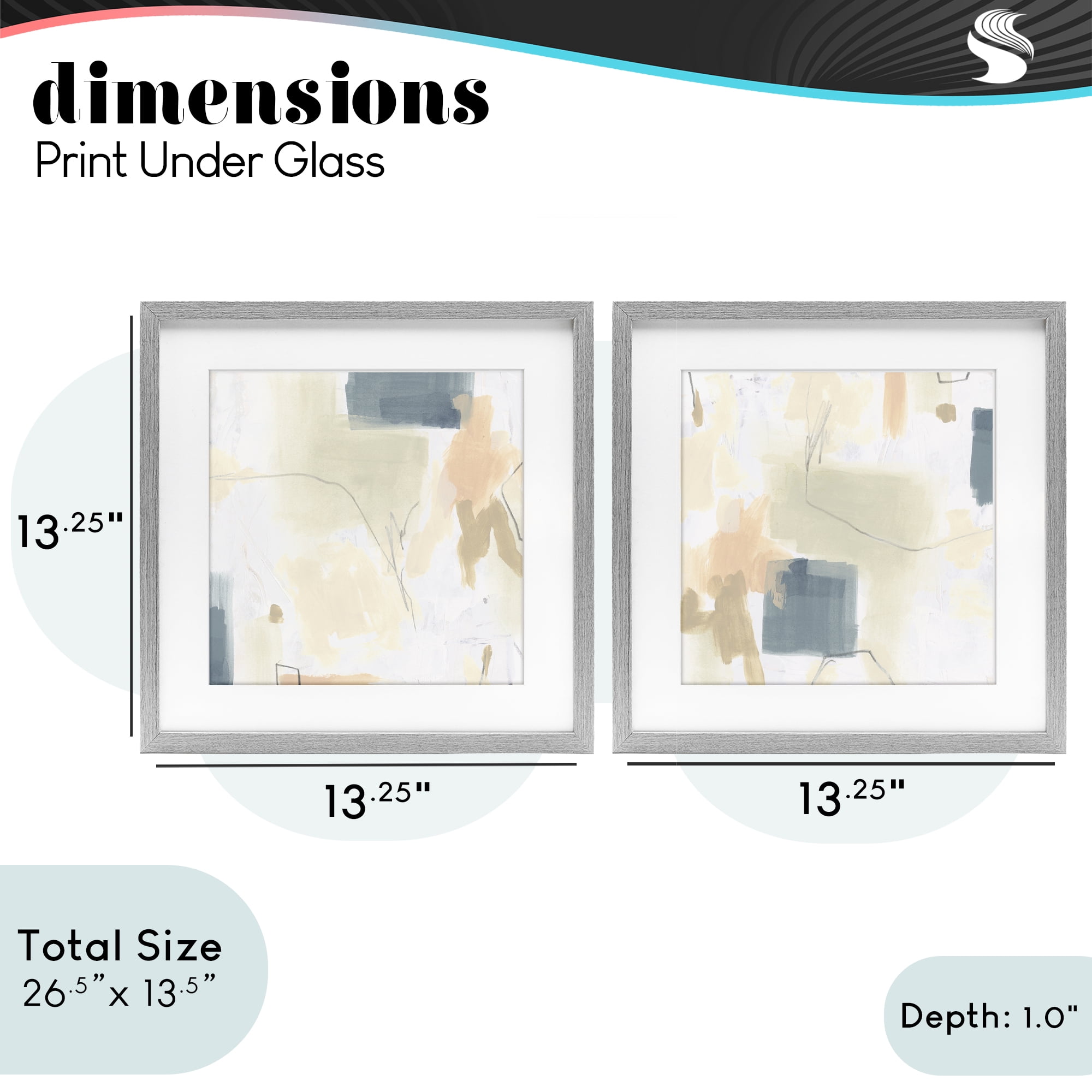 Stupell Industries Muted Plaster Line 2 Piece Gray Framed Print Under Glass Set, design by June Erica Vess