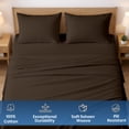 thumbnail image 3 of Dee's Collection 800 TC 4 Piece Sheet Set 15 Inch Deep pocket 100% Egyptian Cotton Twin-XL Size, Chocolate Color, 3 of 6