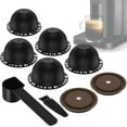 thumbnail image 1 of 5Pcs Refillable Vertuo Capsule, 150/230ML Reusable Vertuo Pods with 2 Silicone Lids & Spoon & Brush, BPA-Free Reusable Vertuo Coffee Capsule Pod for Nespresso Vertuoline Machine (Black-230ML), 1 of 7