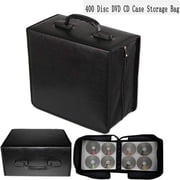 LUVCMFT Portable 400 Disc CD DVD Storage Bag PU Leather Wallet Holder Case Box Organizer