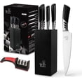 thumbnail image 1 of CHUSHIJI Knife Block Set,7 Pieces Knives Set for Kitchen,Knife Set with Block, Premium Stainless Steel Cooking Knife Set for Chef,Hardwood Kitchen Knife Set with Sharpener- Black, 1 of 8