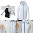 thumbnail image 4 of Chaqueta transpirable Hombres s impermeables con capucha de manga blanco shamjiam Camisas de pesca impermeables, 4 of 9