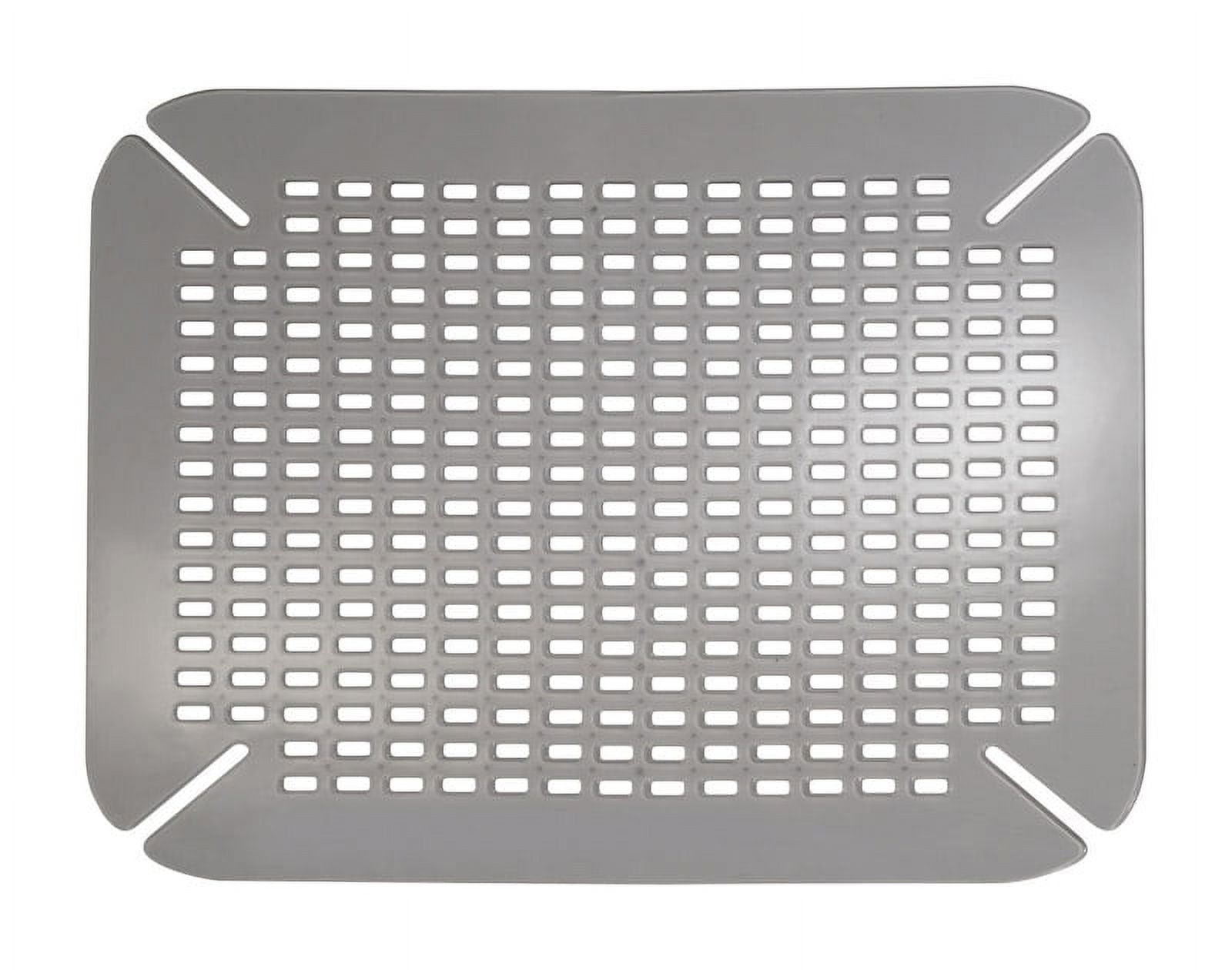 IDesign Pebblz Sink Grid - 12" X 15.5" Clear Plastic Dish Protector Mat For Kitchen/Bathroom