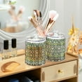 thumbnail image 3 of Yayeee 2 Pack Qtip Holder Bathroom Cotton Swab Canister with Lid Clear Dispenser Set, Beige Floral, 3 of 6