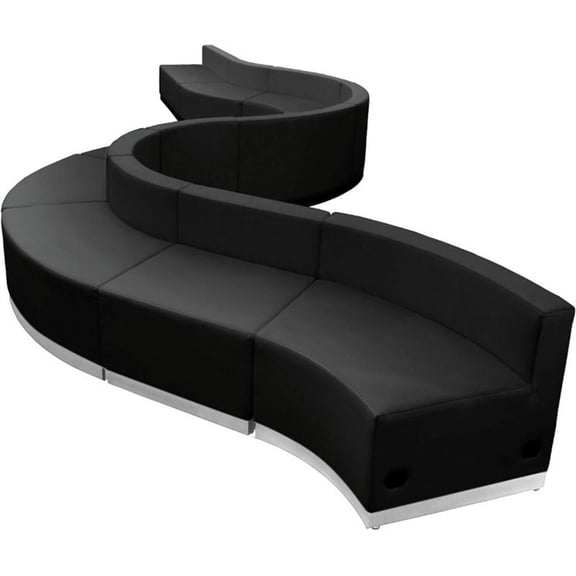 Flash Furniture Hercules Alon 10 Piece Reception Seating in Black