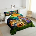 thumbnail image 4 of Halloween Gnome Bedding Comforter Sets Magical World Theme Bedding Pumpkin Lantern Skulls Decor Comforter Set Sugar Trick Or Treat Dark Moon Bat Decorations Quilt Queen Size, 4 of 6