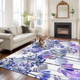 thumbnail image 2 of 6'x9' Area Rugs, Purple Onion Flowers Indoor Outdoor Area Rug for Living Room Bedroom, Spring Floral Dandelion Botanical Washable Bathroom Rugs Kitchen Floor Carpet Mats Home Decor Aesthetic, 2 of 8